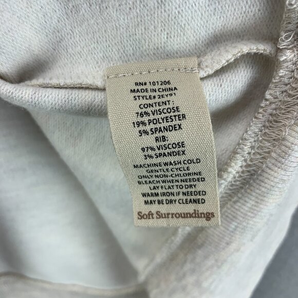 Soft Surroundings Sweatshirt Womens Medium Oatmeal Heather Pullover Athleisure - Picture 14 of 14